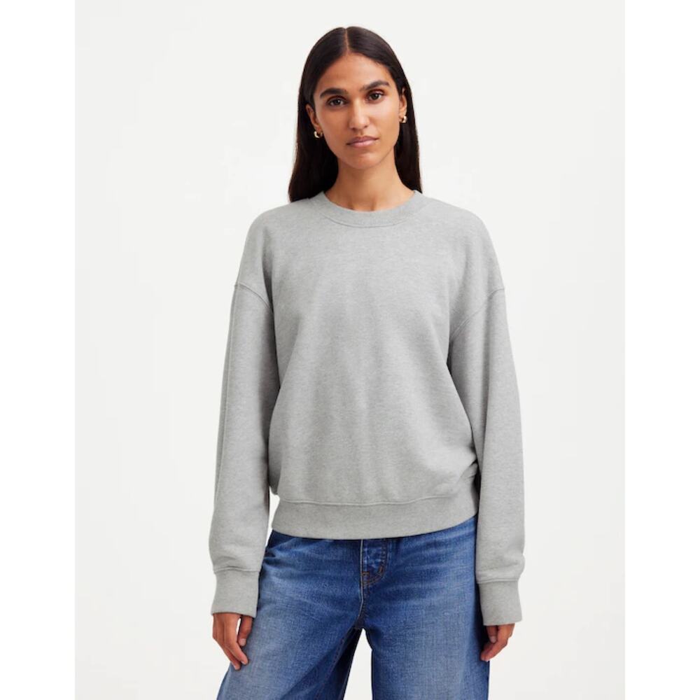New Madewell The McCarren Midweight Crewneck Sweatshirt Grey Women's Size M